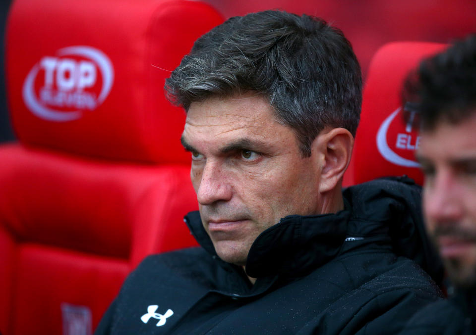 Mauricio Pellegrino looks on at Stoke