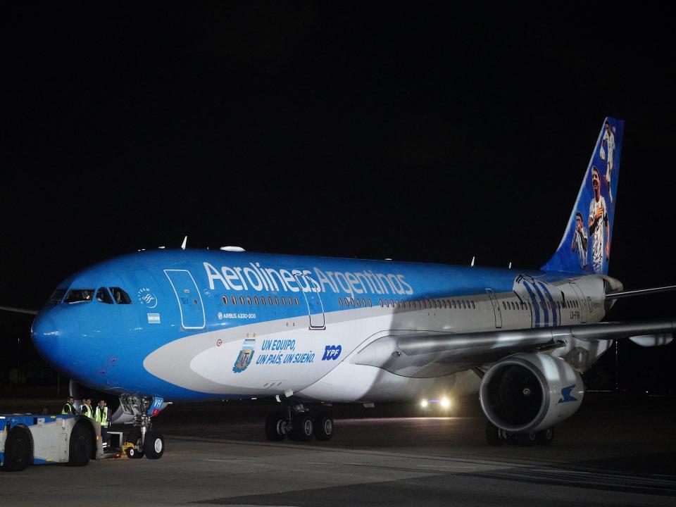 An Aerolineas Argentinas aircraft.