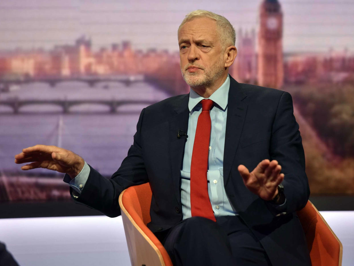 The Labour leader’s appearance on the ‘Andrew Marr Show’ last Sunday made clear his instincts on Brexit: PA