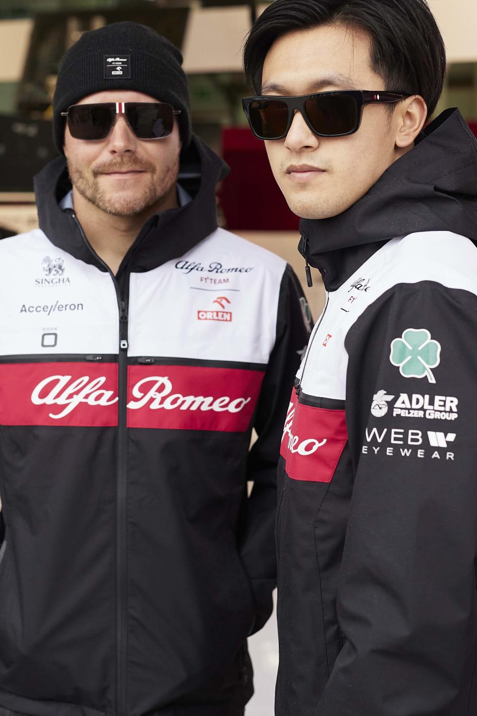 Alfa Romeo drivers Valteri Bottas and Zhou Guanyu in Web Eyewear.