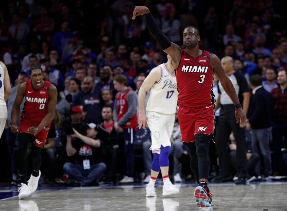 Dwyane Wade gave the Heat exactly what they needed to stun the Sixers and earn a split in Philadelphia. (AP)ne