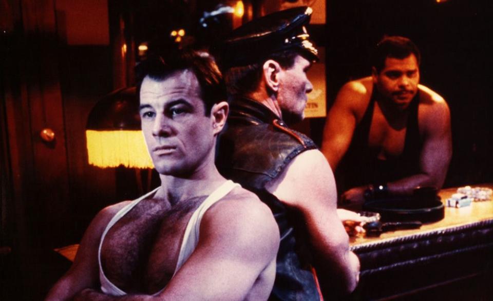 <p>Brad Davis plays the titular character in Rainer Werner Fassbinder's final film. The sailor Querelle, while on leave in Brest, discovers a brothel where the owner, Nono, has a fondness for gambling. A roll of the dice earns Querelle either a night with Nono's wife, Lysiane—or Nono himself.</p><p><a class="link " href="https://www.amazon.com/Querelle-Franco-Nero/dp/B00005JXY5?tag=syn-yahoo-20&ascsubtag=%5Bartid%7C10054.g.3524%5Bsrc%7Cyahoo-us" rel="nofollow noopener" target="_blank" data-ylk="slk:Amazon;elm:context_link;itc:0;sec:content-canvas">Amazon</a></p>