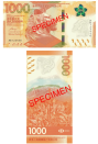 <strong>Billete de 1,000 dólares de Hong Kong (US$129)</strong>. <em>Imagen de la web de la Sociedad Internacional de Billetes Bancarias (IBNS, por su iniciales en inglés). Cortesía del The Banknote Book.</em>