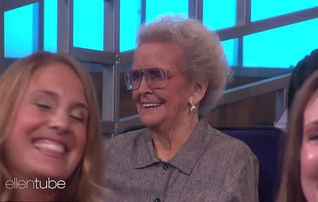 Miley's nana was in the audience! Source: The Ellen Show