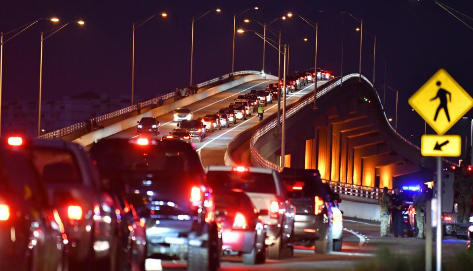 Spectators leave the area near at the A. Max Brewer Memorial Bridge in Titusville after a SpaceX and NASA Crew-2 mission, sending four astronauts to the International Space Station on the Falcon 9 rocket in 2021.