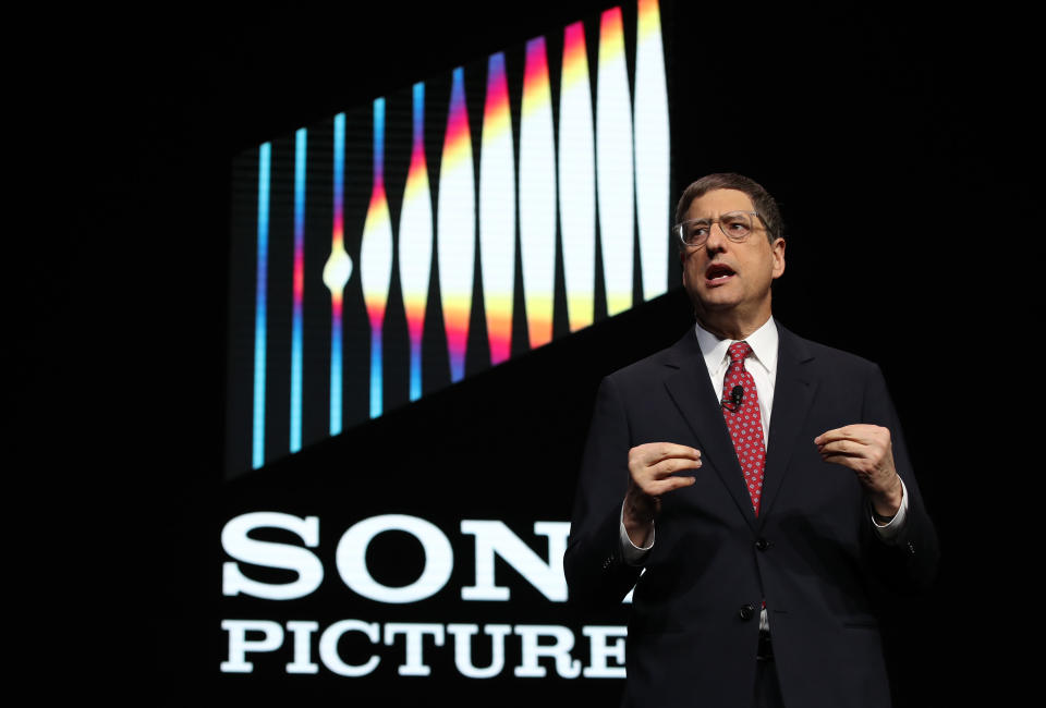 LAS VEGAS, NEVADA - JANUARY 07: Sony Pictures Motion Picture Group chairman Tom Rothman speaks during a Sony press event for CES 2019 at the Las Vegas Convention Center on January 7, 2019 in Las Vegas, Nevada. CES, the world's largest annual consumer technology trade show, runs from January 8-11 and features about 4,500 exhibitors showing off their latest products and services to more than 180,000 attendees. (Photo by Justin Sullivan/Getty Images)