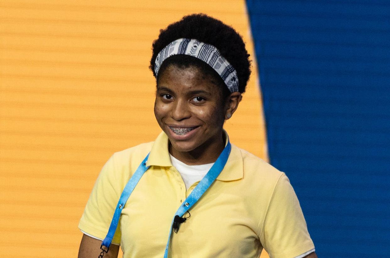 <span class="caption">Zaila Avant-garde is the first Black American to win the Scripps National Spelling Bee. </span> <span class="attribution"><a class="link " href="https://www.gettyimages.com/detail/news-photo/zaila-avant-garde-competes-in-the-first-round-of-the-the-news-photo/1233881199?adppopup=true" rel="nofollow noopener" target="_blank" data-ylk="slk:Jim Watson/POOL/AFP via Getty Images;elm:context_link;itc:0;sec:content-canvas">Jim Watson/POOL/AFP via Getty Images</a></span>