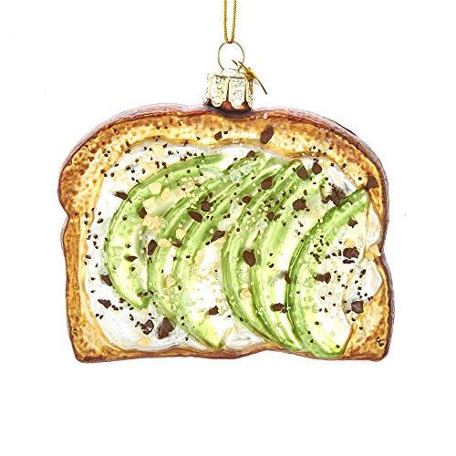 2) Kurt Adler Avocado Toast Glass Ornament