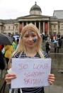 A pro-European Union protestor gathers in Trafalgar Square, London, Britain, June 28, 2016. REUTERS/Paul Hackett