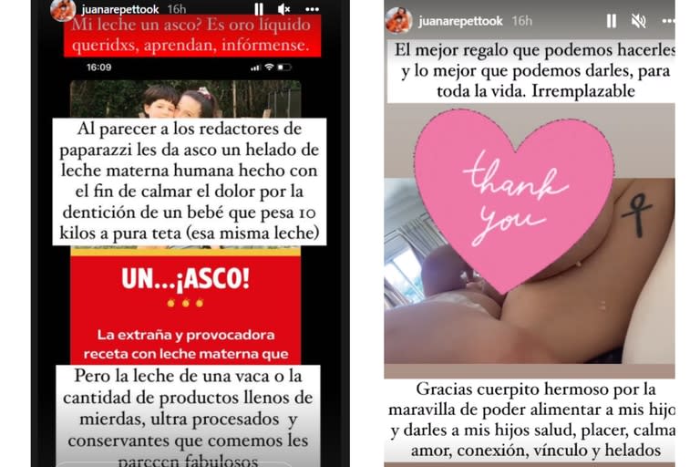 El descargo de Juana Repetto en Instagram luego de ver una nota en una revista que calificó de "asco" le helado