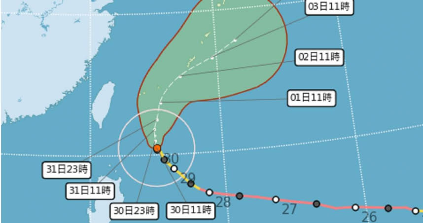 瑪娃颱風最新路徑。（圖／中央氣象局）