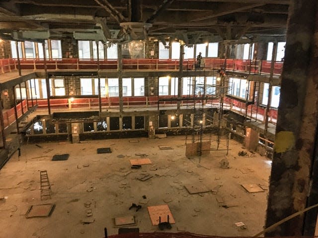 Interior construction at 20 Broad Street.