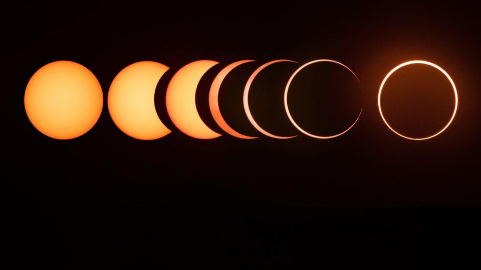 Sequence of the 2019 annular solar eclipse.