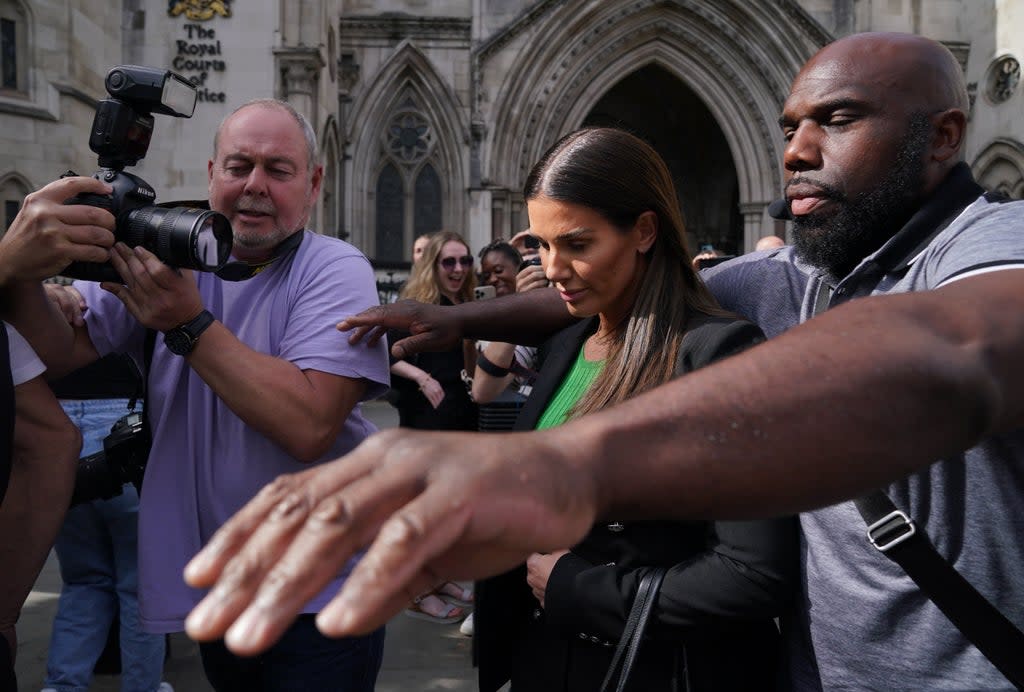 Rebekah Vardy leaves the Royal Courts Of Justice, London (PA) (PA Wire)