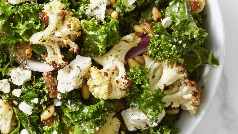 best healthy dinner recipes kale and roasted cauliflower salad