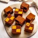 <p>A winning flavour combination of chocolate and orange transformed into a bite-size Battenberg.</p><p><strong>Recipe: <a href="https://www.goodhousekeeping.com/uk/food/recipes/a39609428/mini-chocolate-orange-battenberg-cakes/" rel="nofollow noopener" target="_blank" data-ylk="slk:Mini Chocolate Orange Battenberg Cakes;elm:context_link;itc:0;sec:content-canvas" class="link ">Mini Chocolate Orange Battenberg Cakes</a></strong></p>