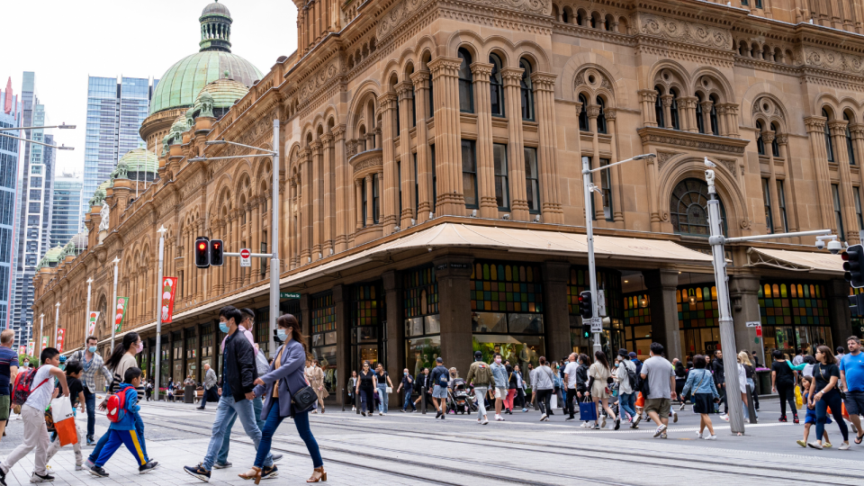 People walking in the Sydney CBD.