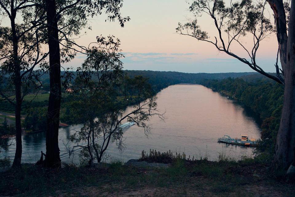 Our ceremony took place overlooking the river, pictured here at sunset.