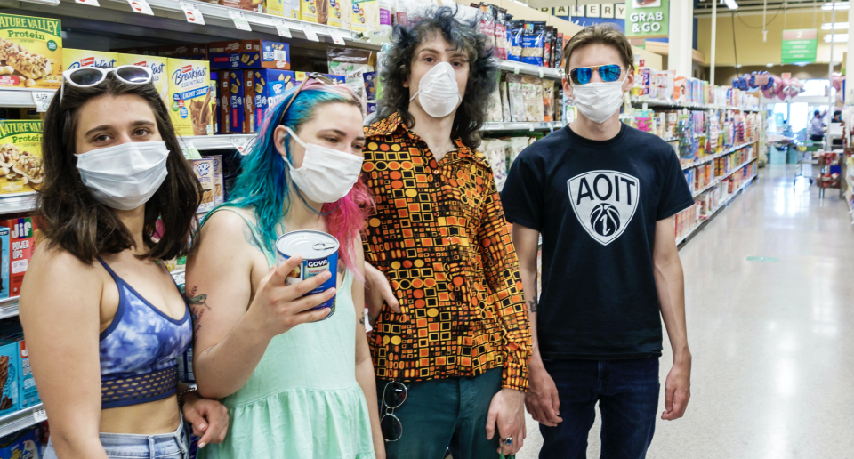 Teens in face masks shopping at a Publix grocery store in Miami Beach in May 2020. (Photo by: Jeffrey Greenberg/Education Images/Universal Images Group via Getty Images) 