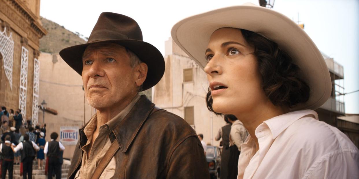 harrison ford and phoebe waller bridge in indiana jones and the dial of destiny