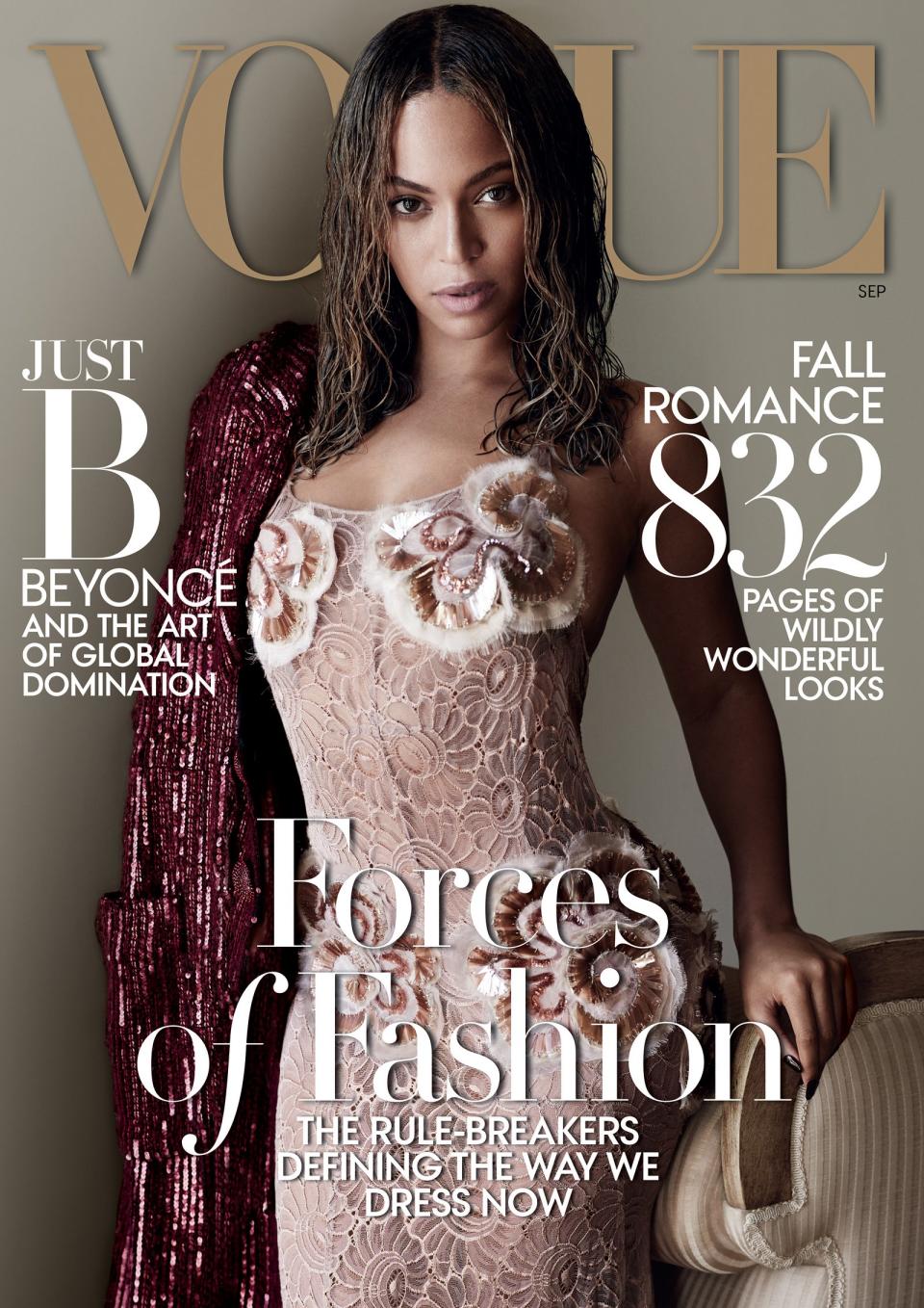 Beyonce on the September 2015 cover of Vogue US. [Photo: Vogue]