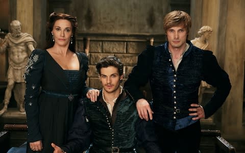 Sarah Parish, Daniel Sharman and Bradley James in Medici: the Magnificent - Credit: Netflix