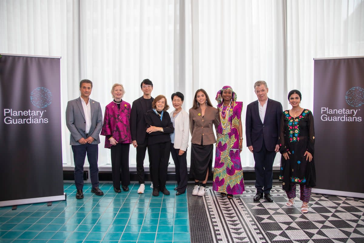 The Planetary Guardians at the launch of their new initiative during New York Climate Week on Monday  ( Christopher Farber, photo of Planetary Guardians Group photo NYC)