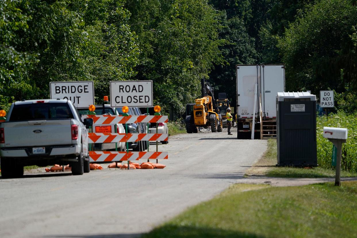 Work began last week on the Sand Creek Highway bridge in Madison Township, pictured Aug. 2, 2022. The $1.2 million cost is being funded by the state through a pilot program.