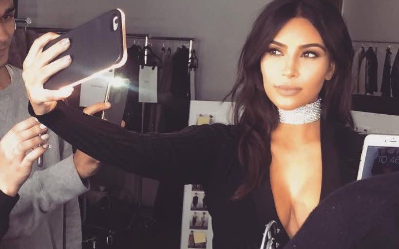 Kim Kardashian takes a selfie - Instagram