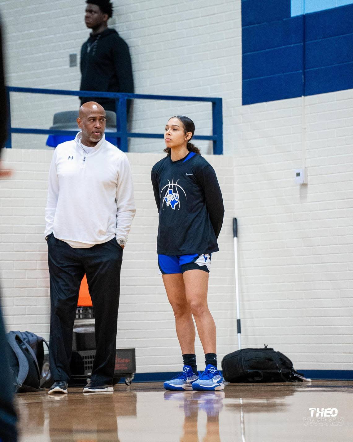 Boswell’s John Reese and Camille Williams are the 2023-2024 Fort Worth-area girls basketball coach and player of the year, respectively. Boswell basketball/Courtesy to the Star-Telegram