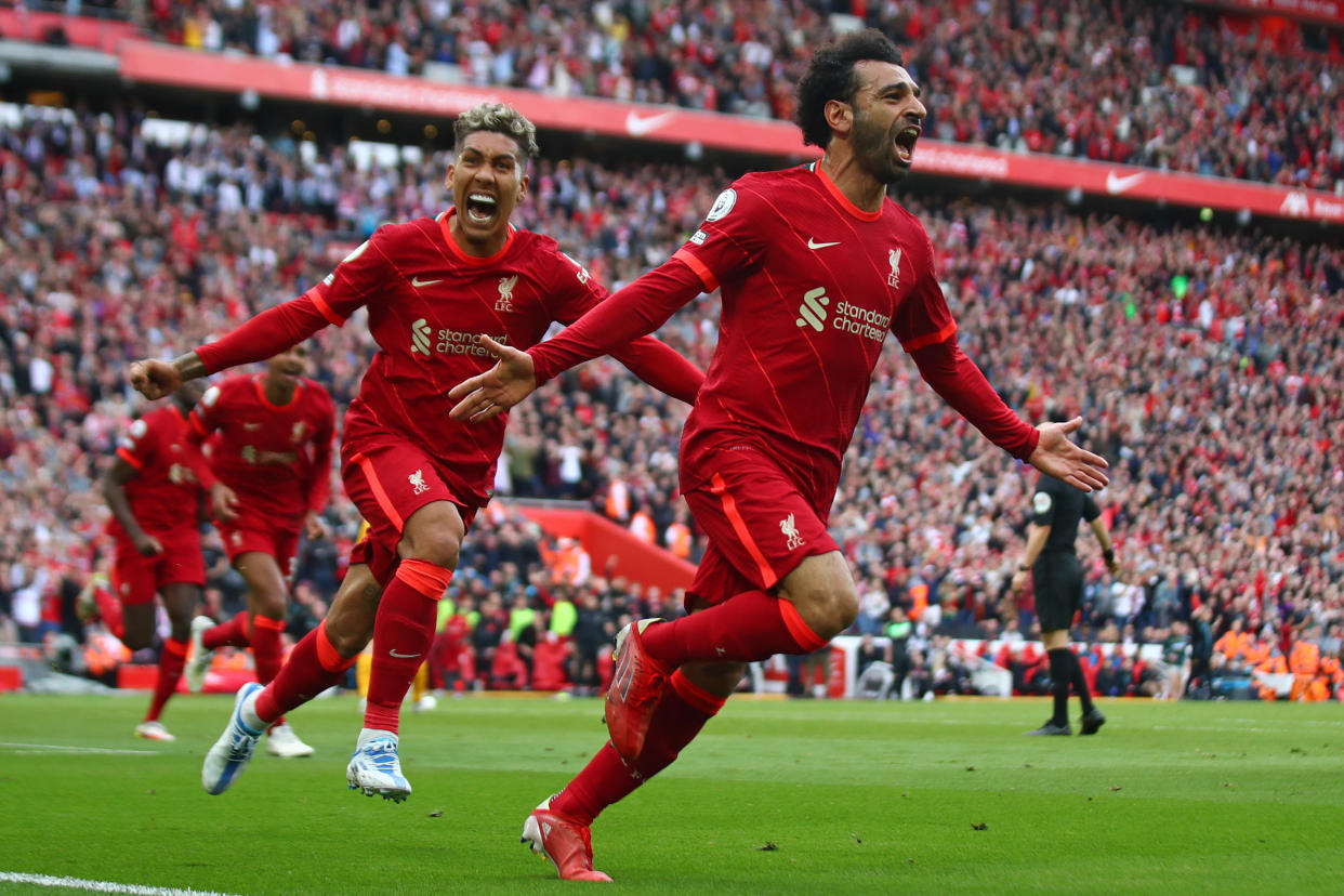 Will Liverpool and Mohamed Salah be celebrating a Champions League title on Saturday? (Photo by Chris Brunskill/Fantasista/Getty Images)