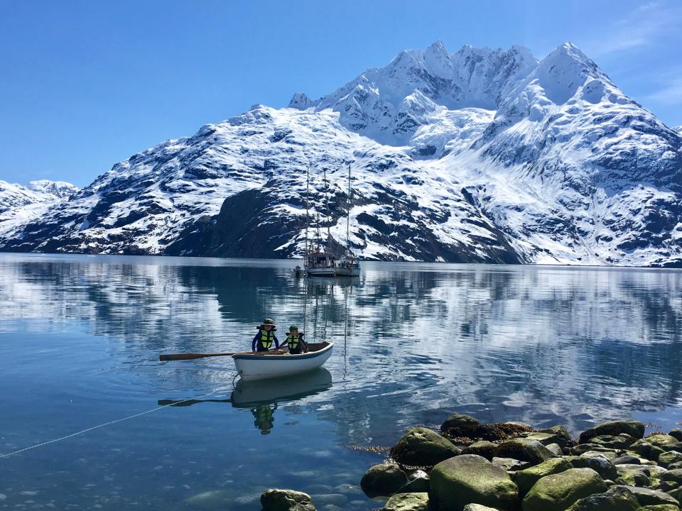 Huxley and Dawson Farrell (author’s sons) in our dinghy in Glacier Bay National Park, Alaska.