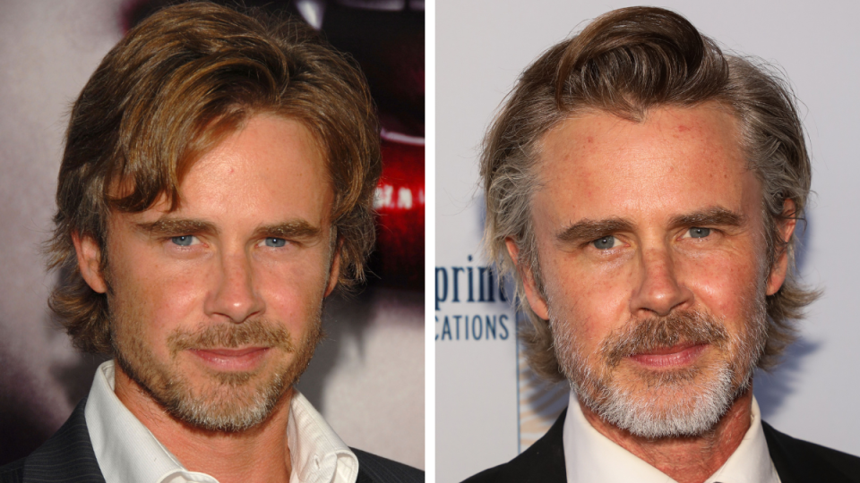 Sam Trammell in 2008 and 2023