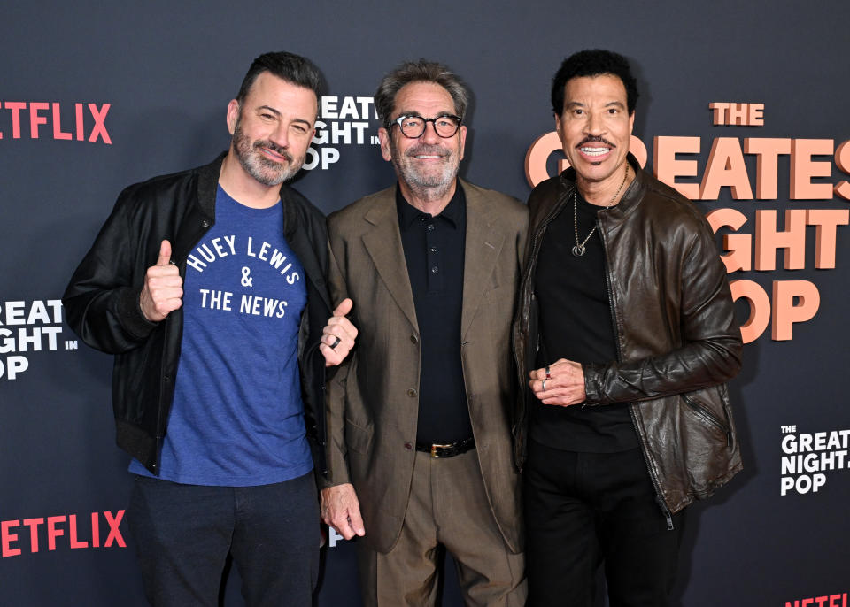 Jimmy Kimmel, Huey Lewis and Lionel Richie