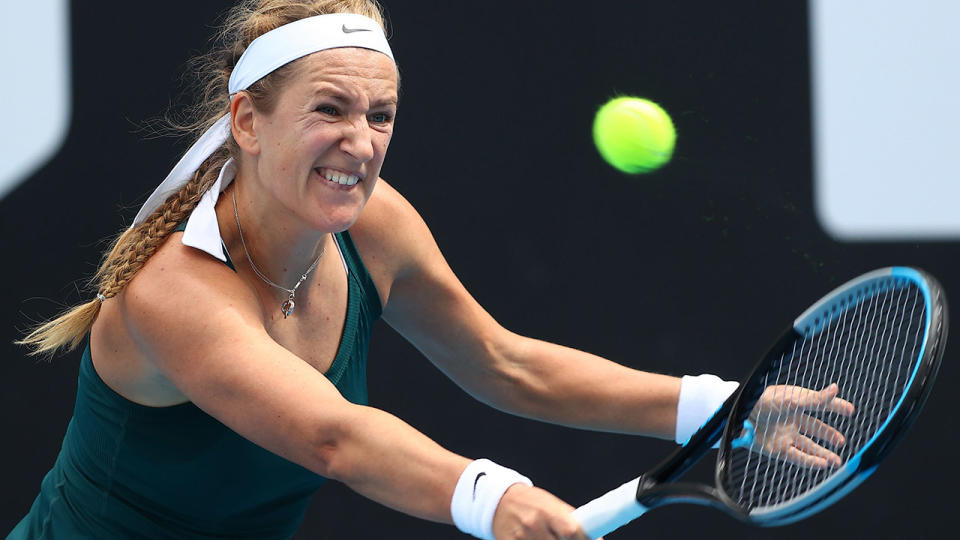 Victoria Azarenka, pictured here in action at the Grampians Trophy event.