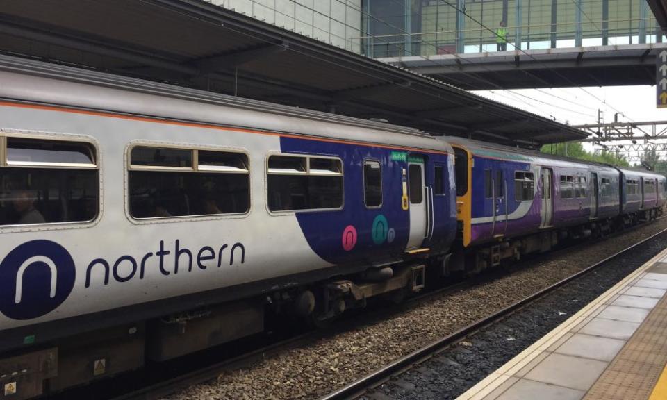 A Northern train at Liverpool South Parkway station. 