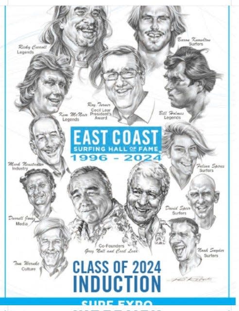 Satellite Beach's Ricky Carroll, who has established a legacy as one of the world's top surfboard shapers, and Melbourne Beach's David Speir, a veteran surfer who made a name for himself during the tradition-rich years of Florida pro surfing, were among 13 new members inducted into the East Coast Surfing Hall of Fame earlier this year during Surf Expo in Orlando.