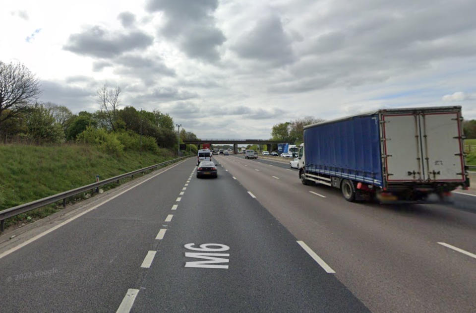 The crash took place on the M6 at 12.31am on 30 October, 2021. (Google)