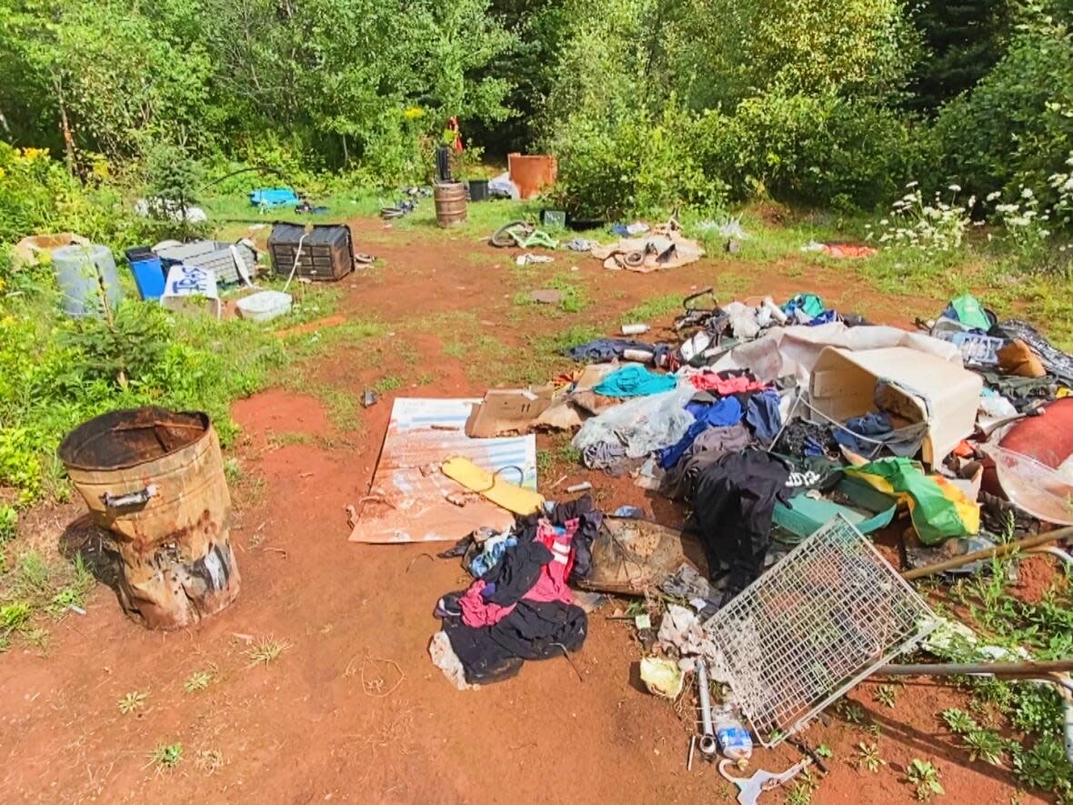 Charlottetown council passed a resolution to clean up the encampment on the property of the Christian Reform Church. (Kirk Pennell/CBC - image credit)