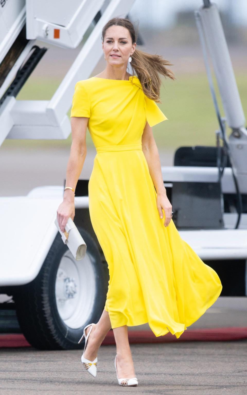 The Duchess of Cambridge arrives at Norman Manley International Airport as part of the Royal tour of the Caribbean - Samir Hussein/WireImage