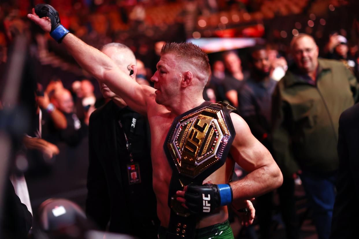 Dricus Du Plessis, moments after winning the UFC middleweight title (Getty Images)