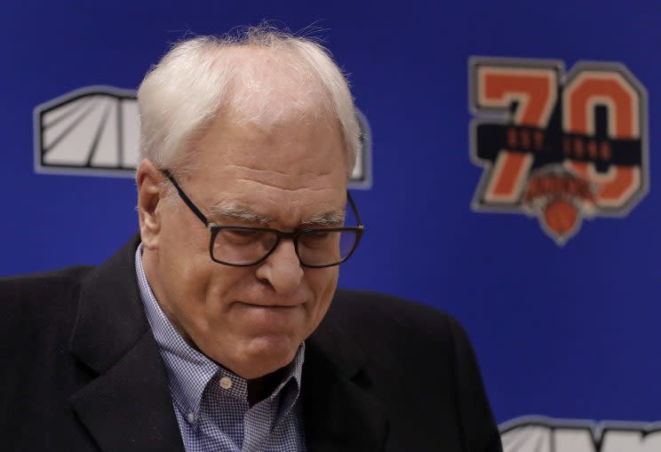 Phil Jackson was just resting his eyelids. (AP)