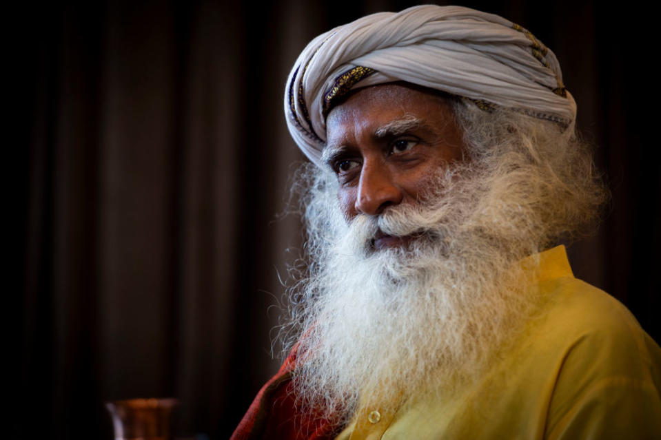 MADRID, SPAIN - OCTOBER 05: Yogi Sadhguru poses for Europa Press during an interview at the Wellington Hotel, October 5, 2023, in Madrid, Spain. Sadhguru Jaggi Vasudev?, often referred to as simply Sadhguru,? is an Indian yogi who created the Isha Foundation, a non-profit organization that offers yoga programs around the world? and is involved in social outreach, ?education? and environmental initiatives. (Photo By Juan Barbosa/Europa Press via Getty Images)<span class="copyright">Europa Press via Getty Images—Europa Press 2023</span>