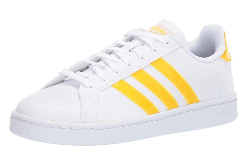 sneakers, yellow, white, adidas