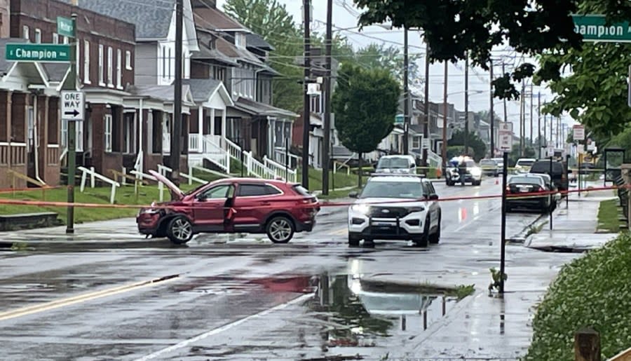 Two Columbus police officers were injured in a collision on the southeast side of the city. (NBC4/Bill Reagan)