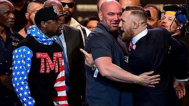 McGregor was in a typically hostile mood. Pic: Getty