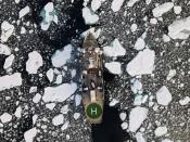 FILE PHOTO: Greenpeace's Arctic Sunrise ship navigates through floating ice in the Arctic Ocean