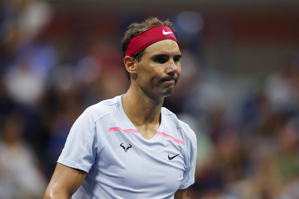 Rafa Nadal, pictured here during his clash with Frances Tiafoe at the US Open.