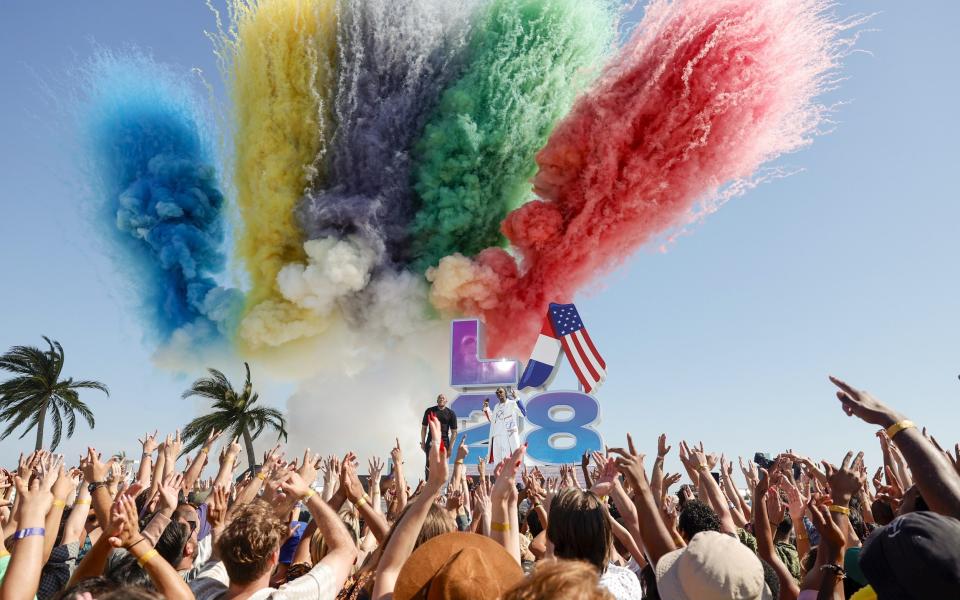 The Los Angeles Olympics handover celebration following the conclusion of the Paris Olympics