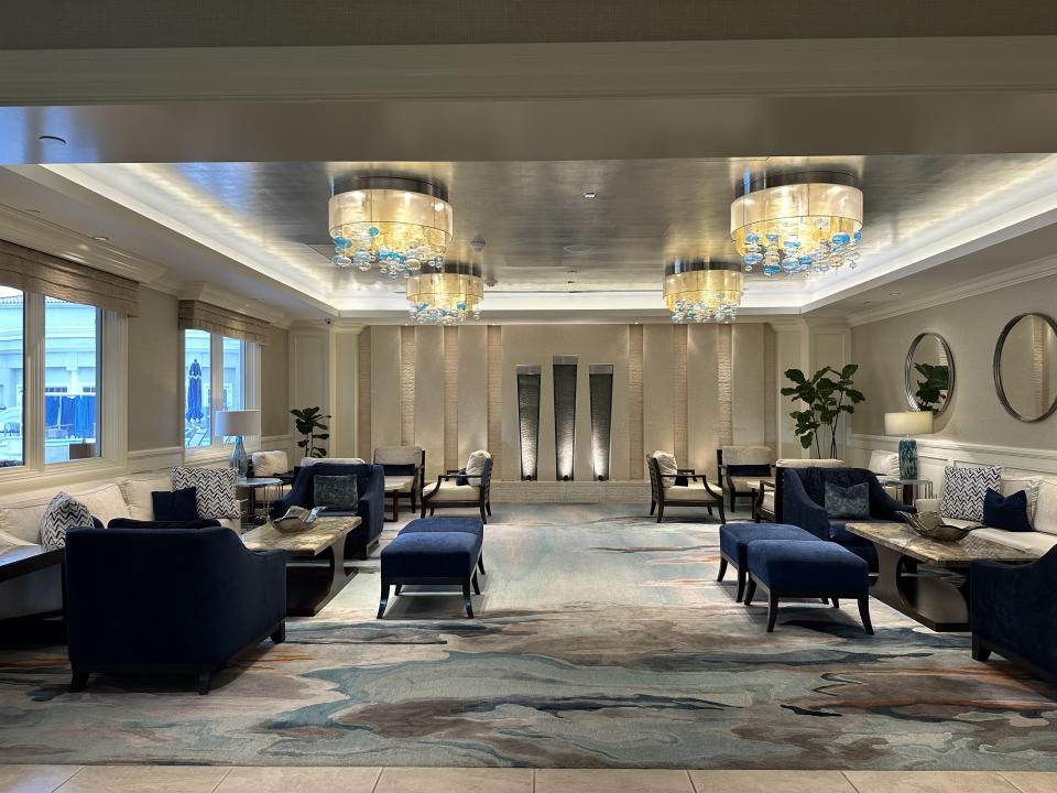 The lobby of Balboa Bay Resort in Newport Beach, California